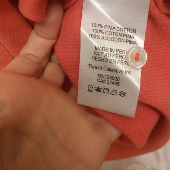 PSYCHO BUNNY | Coral Orange Pima Cotton Striped Collar Bunny Logo Preppy Polo XL - Picture 8 of 10